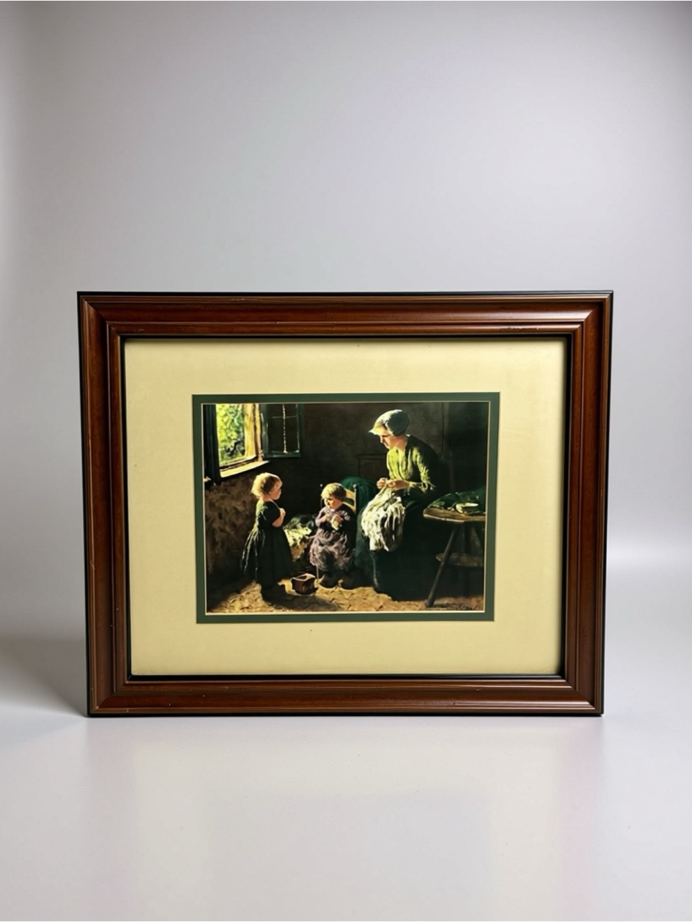 Vintage 1980s Framed Art Print - Bernard Pothast Her First Lesson - Windsor Art